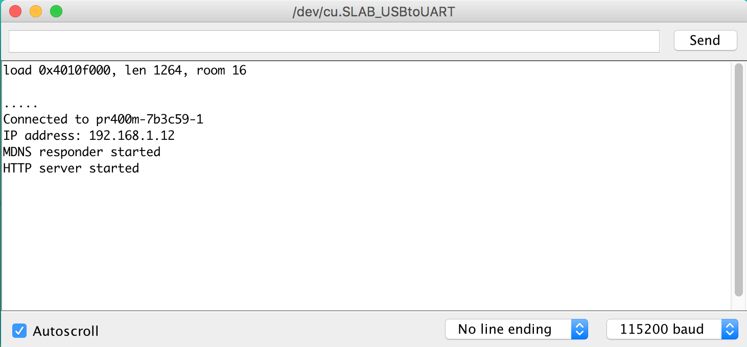 IDE Serial monitor